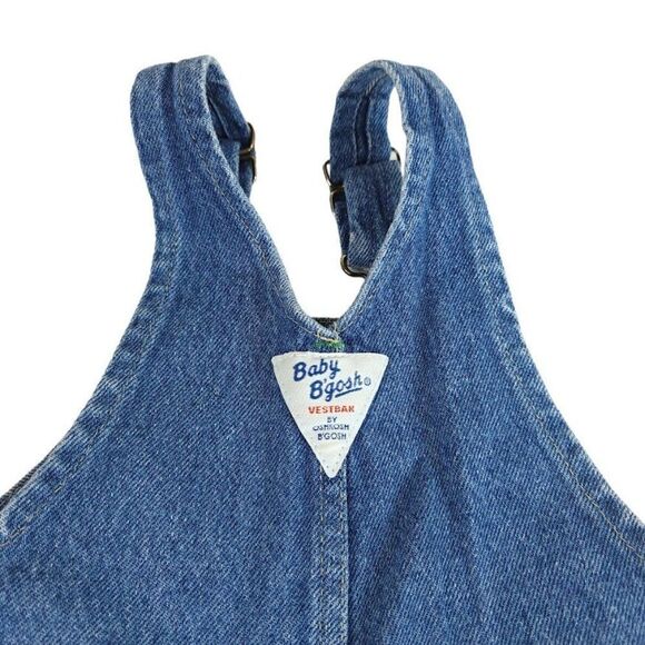 OshKosh Baby B'Gosh Denim Overalls Vintage 80s Carpenter Style Vestbak Size 18M - Picture 5 of 7